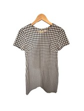 Calvin Klein Midi Short Sleeve Dress Black White Women Size 6