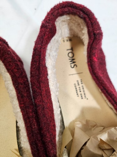 TOMS Burnt Henna Good Vibes Wool Blend Flats Fleece Lined Shoes Women’s 8 - Picture 8 of 11