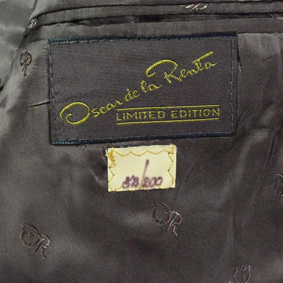 Blazer De Colección Oscar De La Renta 42R Marrón Rayas Franela Hombres Chaqueta Abrigo Deportivo Foto 4 de 4