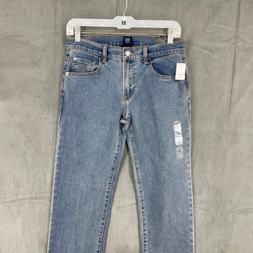 GAP Denim Jeans Kids 16 Blue Medium Washed Stretch Straight Leg Cotton Blend - Picture 3 of 14