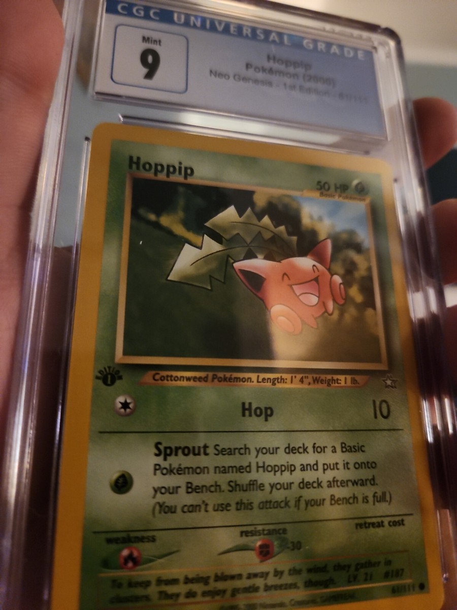 CGC 9 MINT Hoppip Neo Genesis 1st Edition Pokemon Card 61/111 PSA