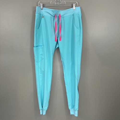 Figs Scrub Pants Womens Med Tall Zamora Jogger Bright Teal Blue Nurse Workwear