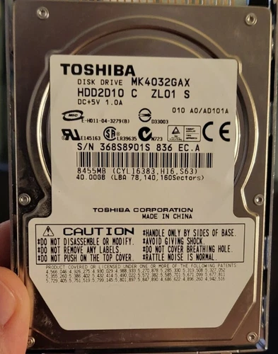 TOSHIBA MK4032GAX HARD DISK 40 GB 2.5" IDE 5400 RPM LAPTOP NOTEBOOK