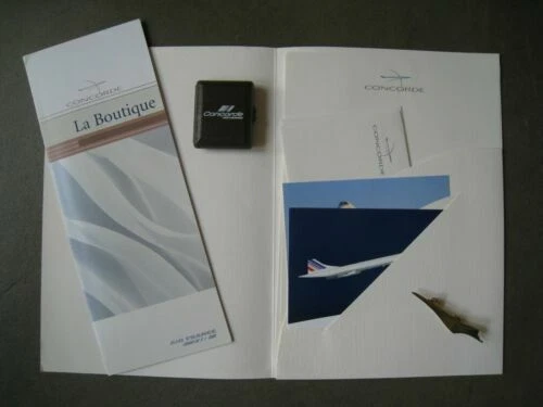 Menus et consignes de sécurité de collection du Concorde d'Air France