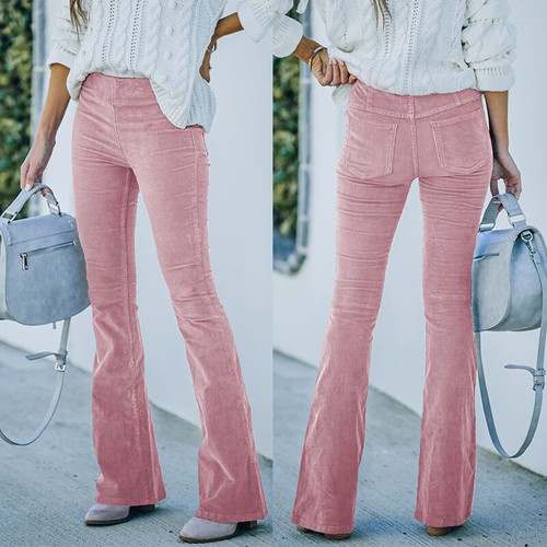 Women Flare Leg Stretch Pants Long High Waist Bell Bottom Trousers Dress - Picture 11 of 31