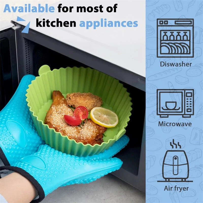 Air Fryer Silicone Pot Mat Oven Pan Reusable Tray Kitchen Baking Accessories