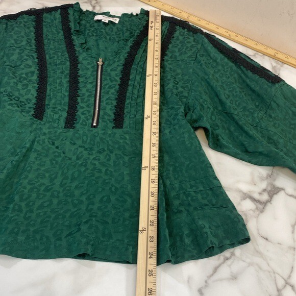 Koche Lace Trim Python Zip Top Blouse Womens Size… - image 12