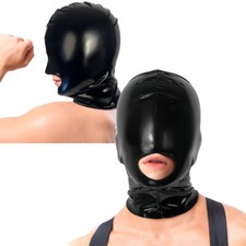 Men Open Mouth Headgear Latex Full Cover Face Hood Mask CS Game Cosplay Costumes