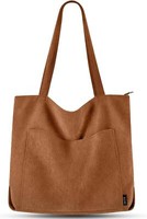 Damen Handtasche Beuteltasche Cord Shopper Groß UmhäNgetasche Stofftasche