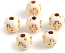 Small round Religious Spacer Beads, 500 Pack Ball Shaped Bead Spacers, 8Mm 1/3