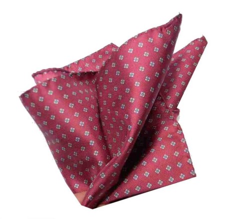 Cravatta bordeaux seta motivi grigi beige cravatte in seta anche con pochette - Imagen 4 de 6