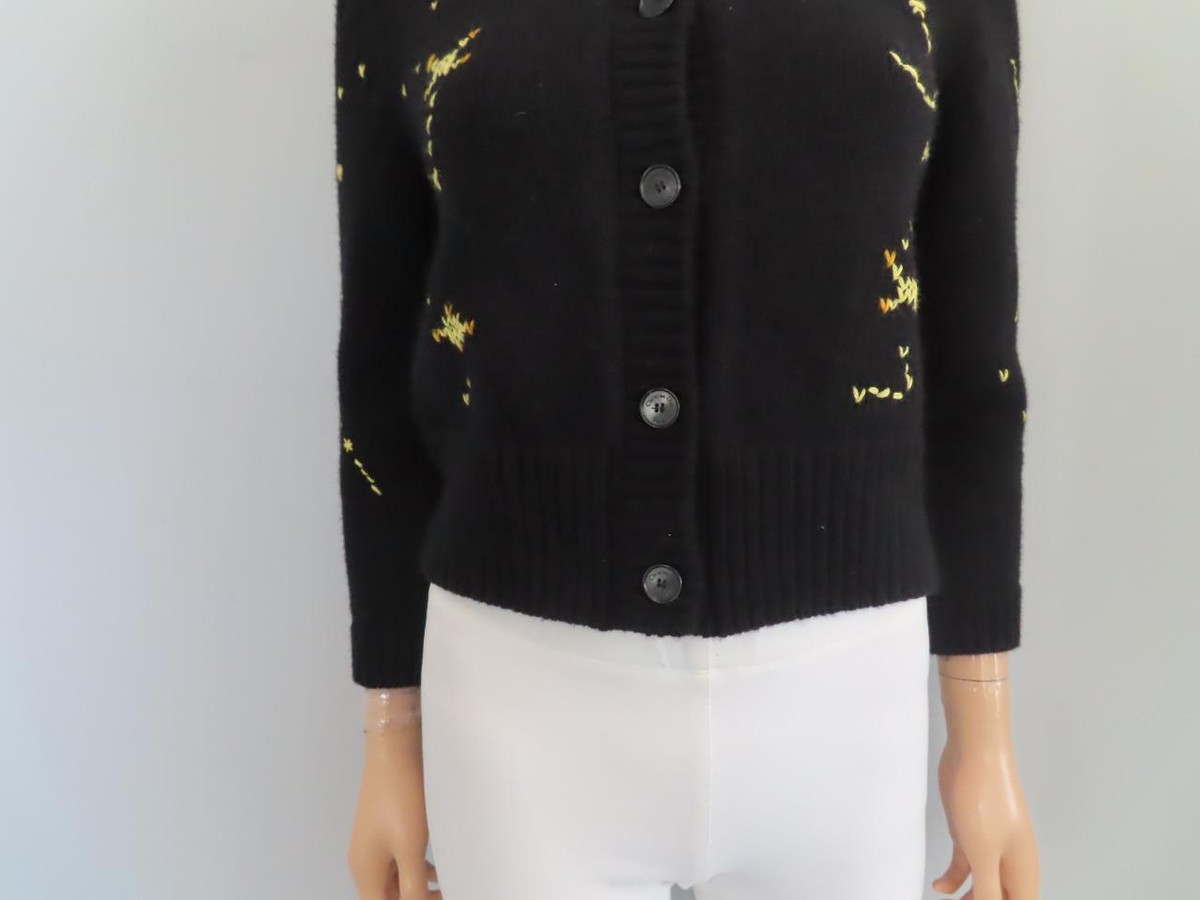 Christian Dior Black Wool/Cashmere Embroiderd Zodiac Leo Christian Dior Black Wool/Cashmere Embroiderd Zodiac Leo