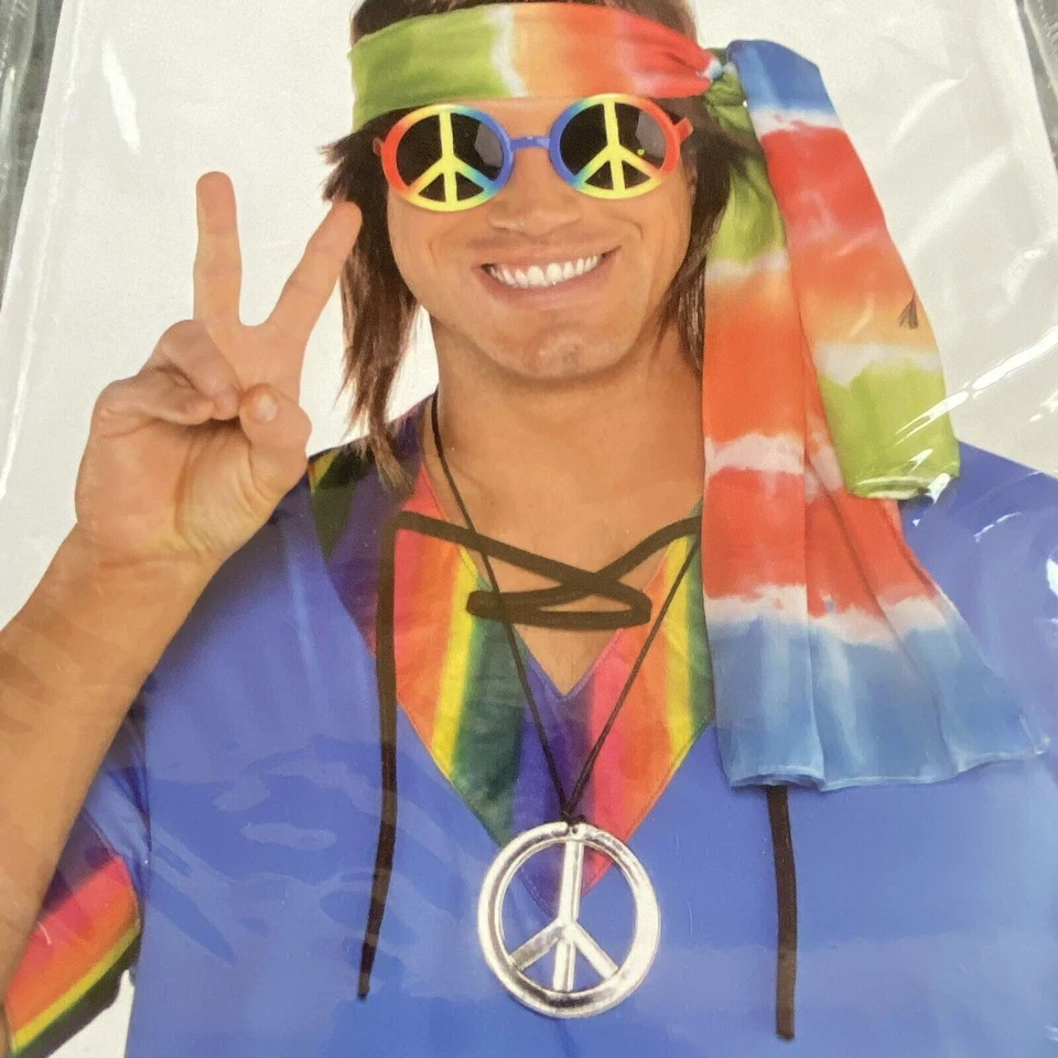 Groovy 60’s Hippie Kit Halloween Disfraz Vestir Juegos con disfraces 3 Piezas Foto 3 de 4