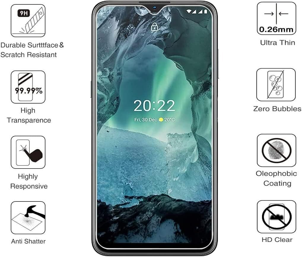 Cracksin Display-Schutzglas Für Nokia C22 – 2 Stück, 9H Härte, Kratzfest, Blasenfrei