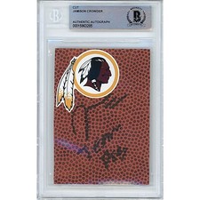Jamison Crowder Signed Football Signature Cut Washington Commanders BAS Slabbed