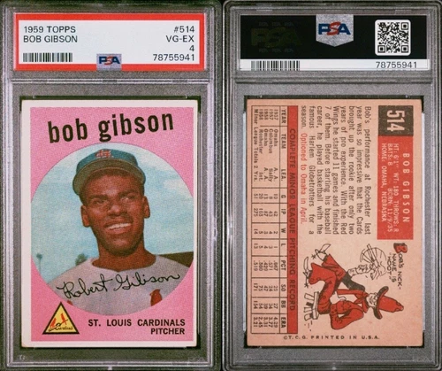 1959 TOPPS BOB GIBSON RC _ #514 CARDINALS _ NEW SLAB w/LIGHTHOUSE LABEL 