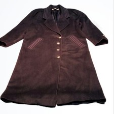 DonnyBrook Vintage Long Full Length Button Down Black Pea Coat Size 6