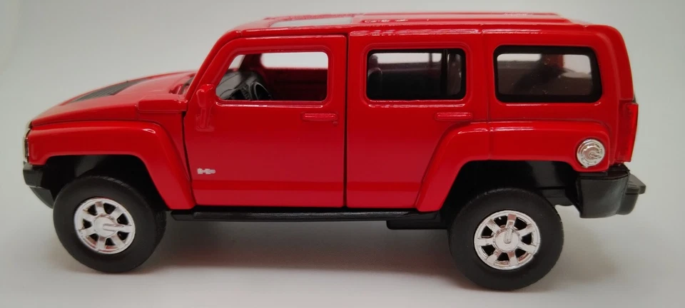 Welly Hummer H3 Red Diecast 1:34 Scale Pull Back And Go Car - Image 4 of 4