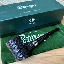 Peterson Speciality Rusticated Nickel Mounted Tankard P-Lip Tobacco Pipe - New