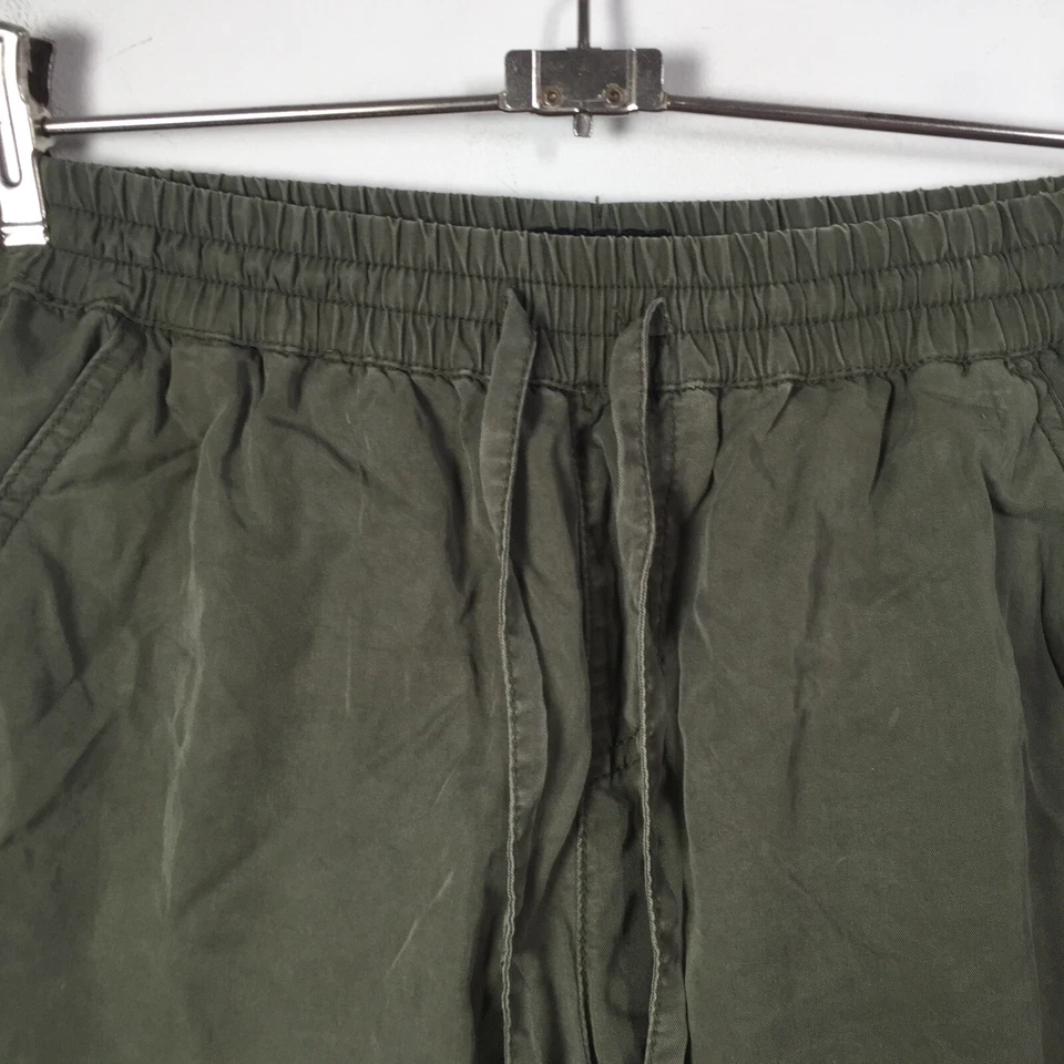 Henley womens tencel khaki drawstring high waisted shorts size XS W26-30 inch - Image 4 of 4