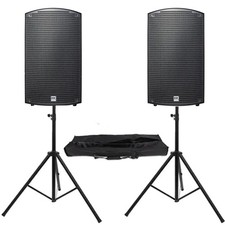 2 x HK Audio Sonar 112 Xi 1200w 12" Active Speaker With Speaker Stands