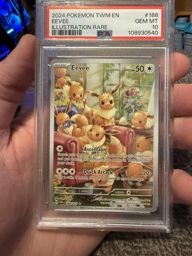 The Pokémon Company Pokémon TCG Twilight Masquerade Eevee 188/167 IR Holo PSA 10