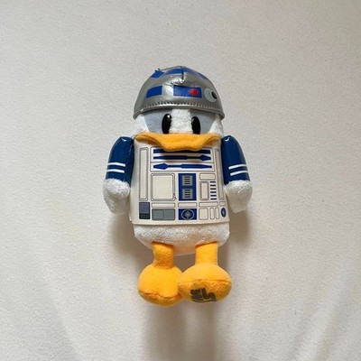 Disney STAR WARS R2-D2 Donald Duck Plush Doll Badge Tokyo Disney Land Used