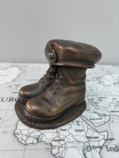 Royal Marine Decorative Military Boots and Beret Bronze Sculpture