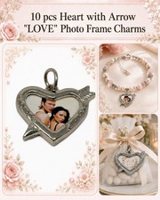10 Heart "LOVE" Portrait Picture Photo Frame Silver Metal Craft Jewelry Charms