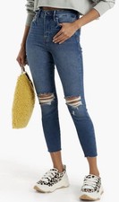 NWT GOOD AMERICAN Good Waist CROP Distressed HIGH RISE Skinny Jeans sz 12 / 31