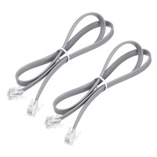 2 Pack Telephone Cord 1.6ft Phone Cable 6P6C with RJ12 Plug, Grey