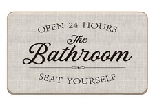 Funny Bath Mat Non Slip - Bathroom Open 24 Hours Seat Yourself Funny Bathroom...