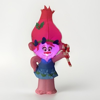 Gemmy DreamWorks Trolls Poppy w/Candy Cane LED Light Up 3.5' Airblown Inflatable