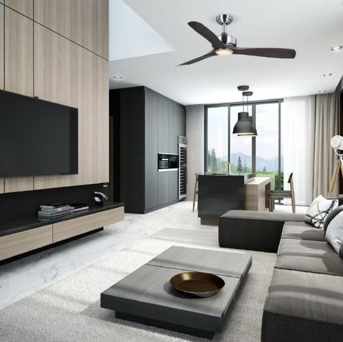 Bayshire 60 in. LED Indoor/Outdoor Brushed Nickel Ceiling Fan w/ Remote Control - Picture 8 of 11