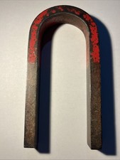Old vintage horseshoe magnet made of iron