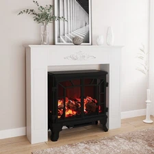 HOMCOM Freestanding Wood Mantel Surround for Electric Fireplace Stove
