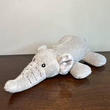 Aurora Baby Elephant Plush Sound Gray Works Lying Flat 2017 10"