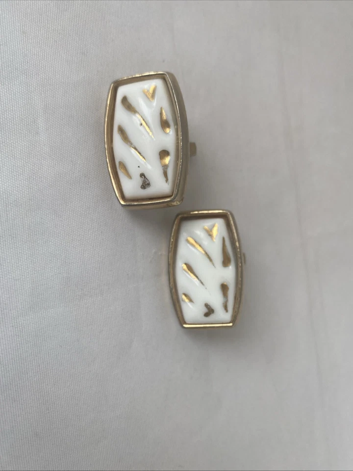 Gemelos de cerámica blanca dorado de moda para hombre Foto 4 de 4