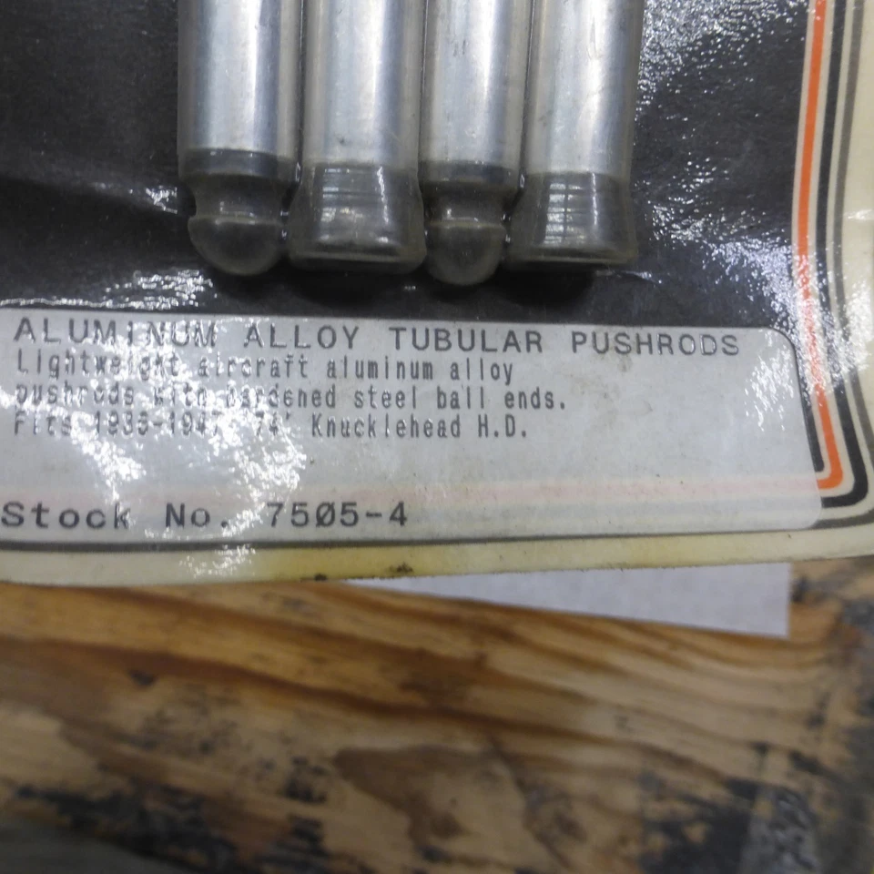 JUEGO DE VARILLAS DE EMPUJE DE ALUMINIO COLONY Harley Knucklehead 74" FL 1941-1847 .7505-4 BoxN Foto 3 de 3