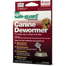 Intervet Safeguard Fenbendazole Canine Dewormer For Dogs 4Gm Pouch Ea Treats 40L