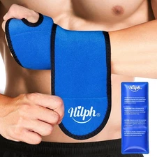 Hilph Wrist Ice Pack Wrap for Pain Relief, Reusable Wrist Brace with Gel Cold Pa