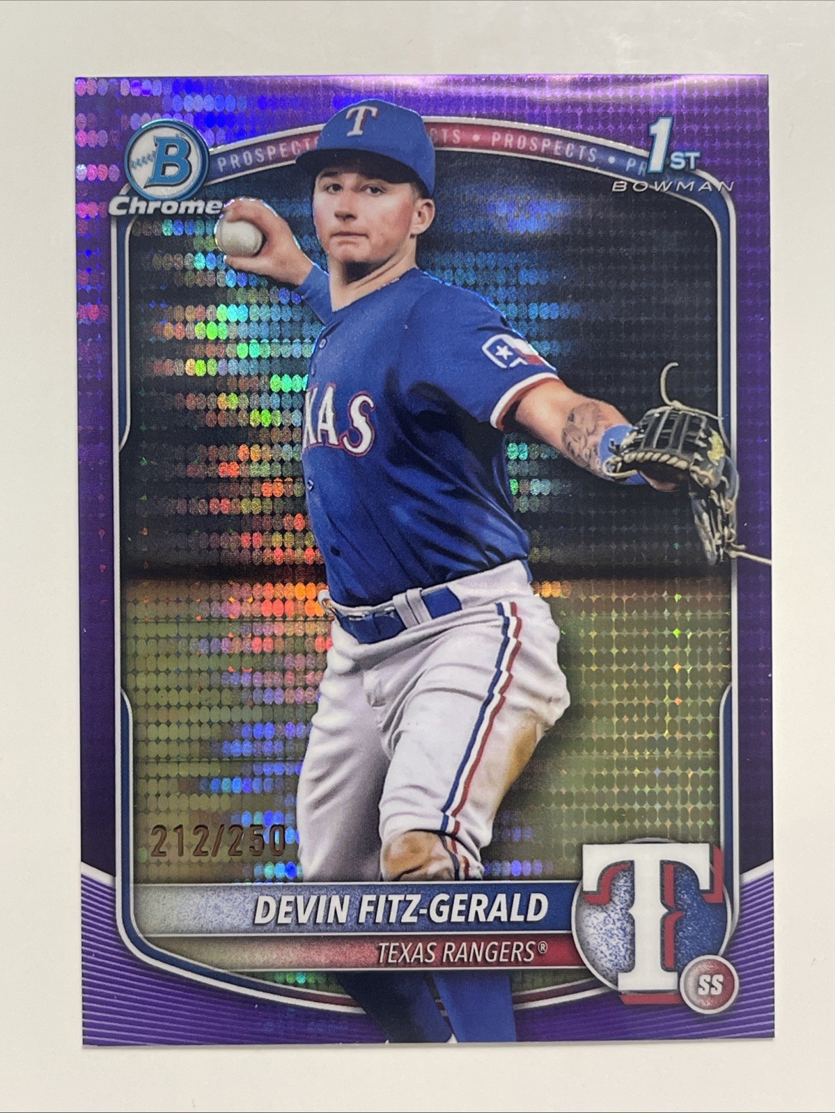 Devin Fitz-Gerald 2025 1st Bowman Chrome Purple Refractor Card #/250 BCP-158