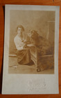 big pit bull and his four-eyed friend @ Hornungs studio, Burlington IA rppc 1918 — photo 1
