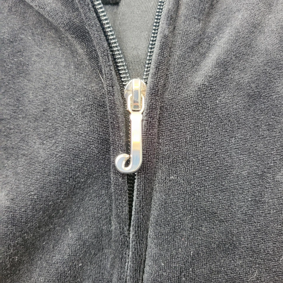 Chaqueta Juicy Couture Niñas XL 16 Terciopelo Sudadera con Capucha Cremallera Estrás Jugosa Niños Y2K Foto 2 de 4