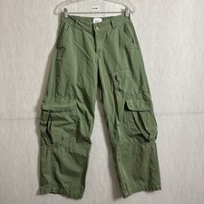 BDG Women's Size 0 Green 100 Cotton Y2K Cargo Baggy Straight Pants