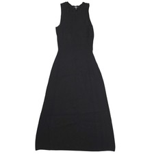 Uniqlo Black Ribbed Knit Round Neck Maxi Dress Women's Size XS