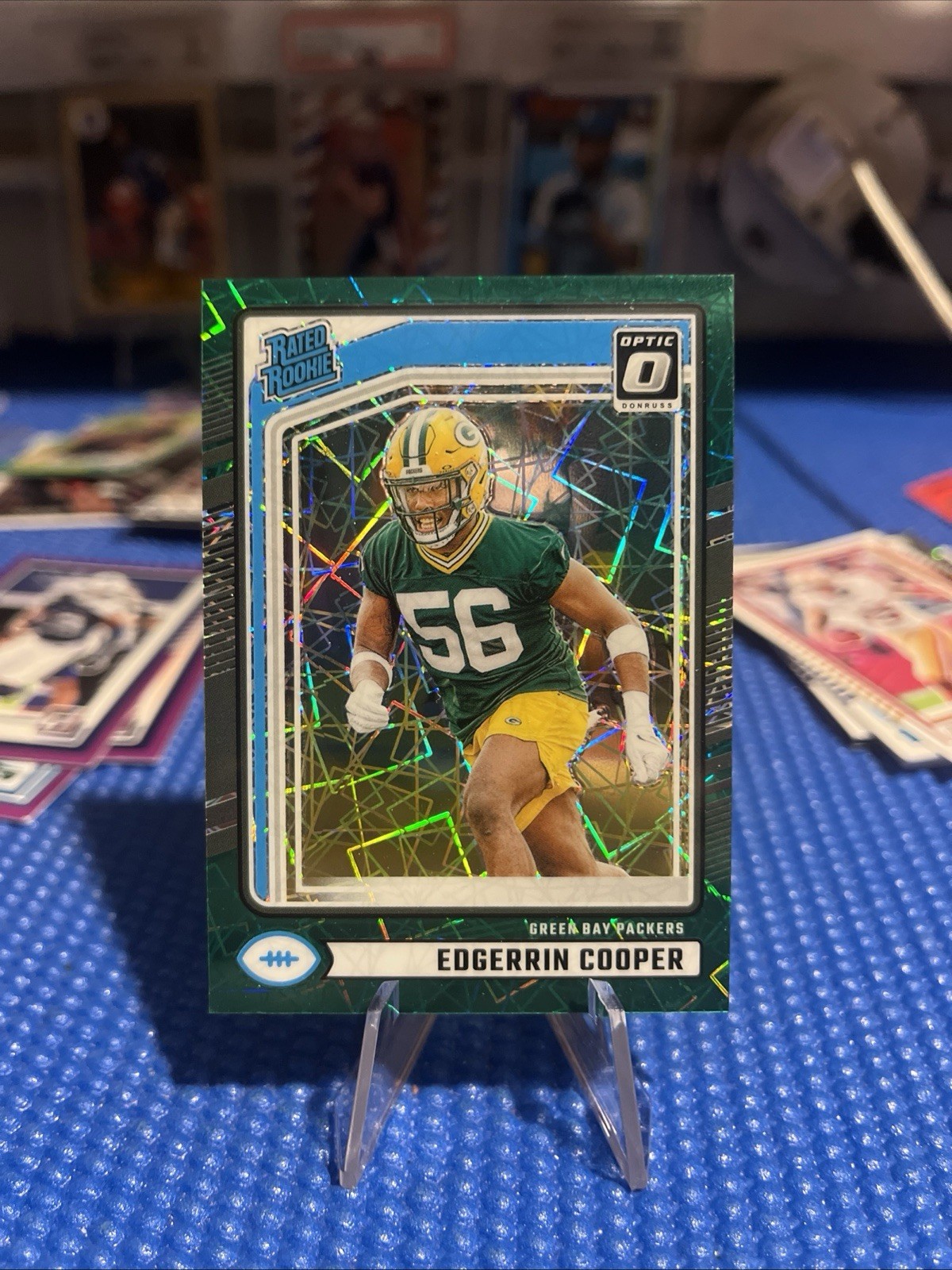 2024 Donruss Optic Rookie Preview Green Velocity Prizm #325 Edgerrin Cooper RC