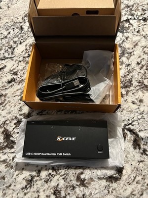 KCEVE KVM Switch 1 Laptop 1 PC 2 Monitors USB C HDMI KVM
