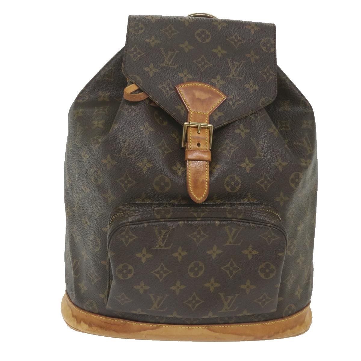 Louis Vuitton Montsouris Brown Canvas Backpack Bag Authentic