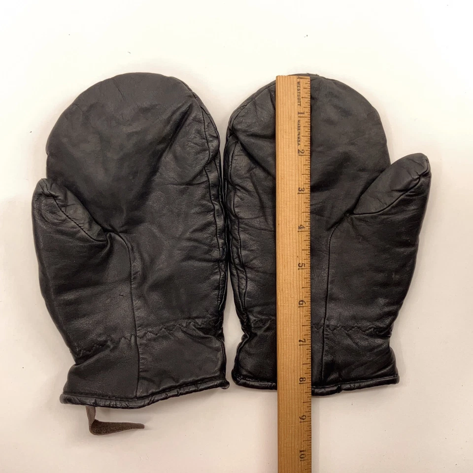 Grandoe Cuero Invierno Mitones Ligeramente Forrados Retro Foto 4 de 4
